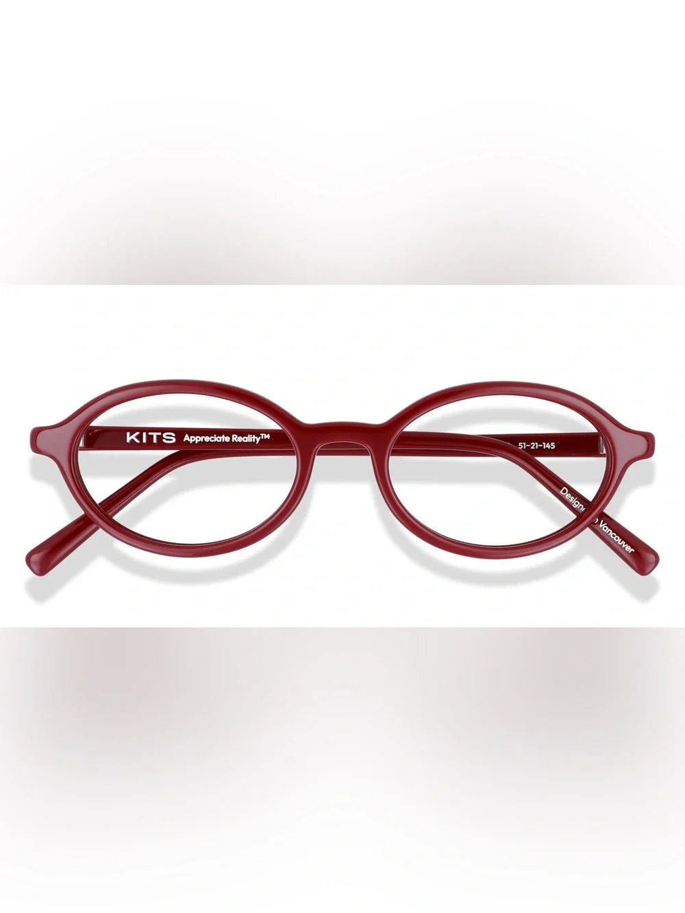 KITS Wisp eyeglasses in the Shiny Wine (KRD05) colorway
